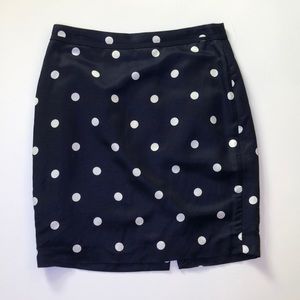 Navy polka dot skirt banana Republic